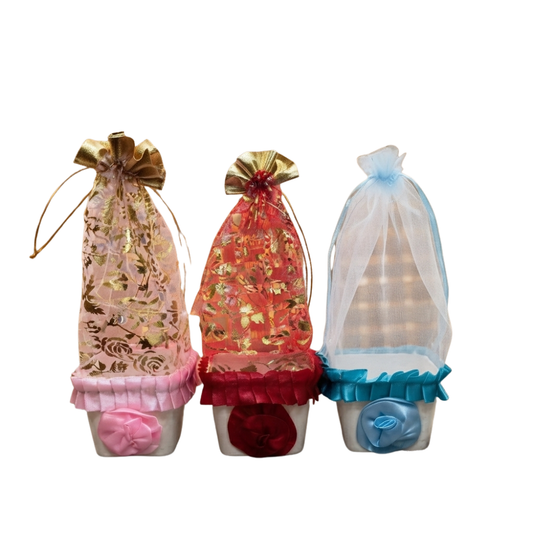 Multicolor Organza Potli Pouches – Decorative Gift Bags for Wedding, Party & Return Gifts