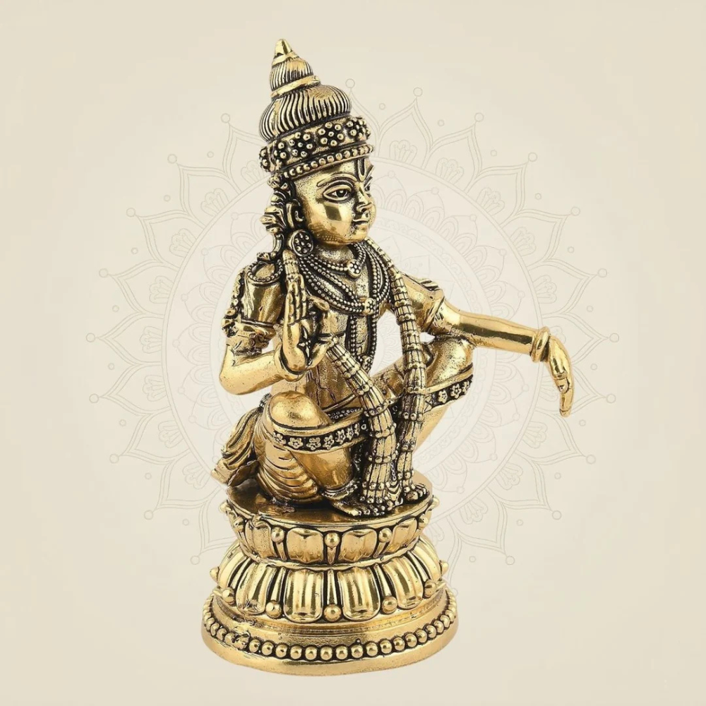 Lord Ayyappa Statue (18 Inch) – Sabarimala Ayyappa Swamy Idol for Home Temple & Mandir Decor
