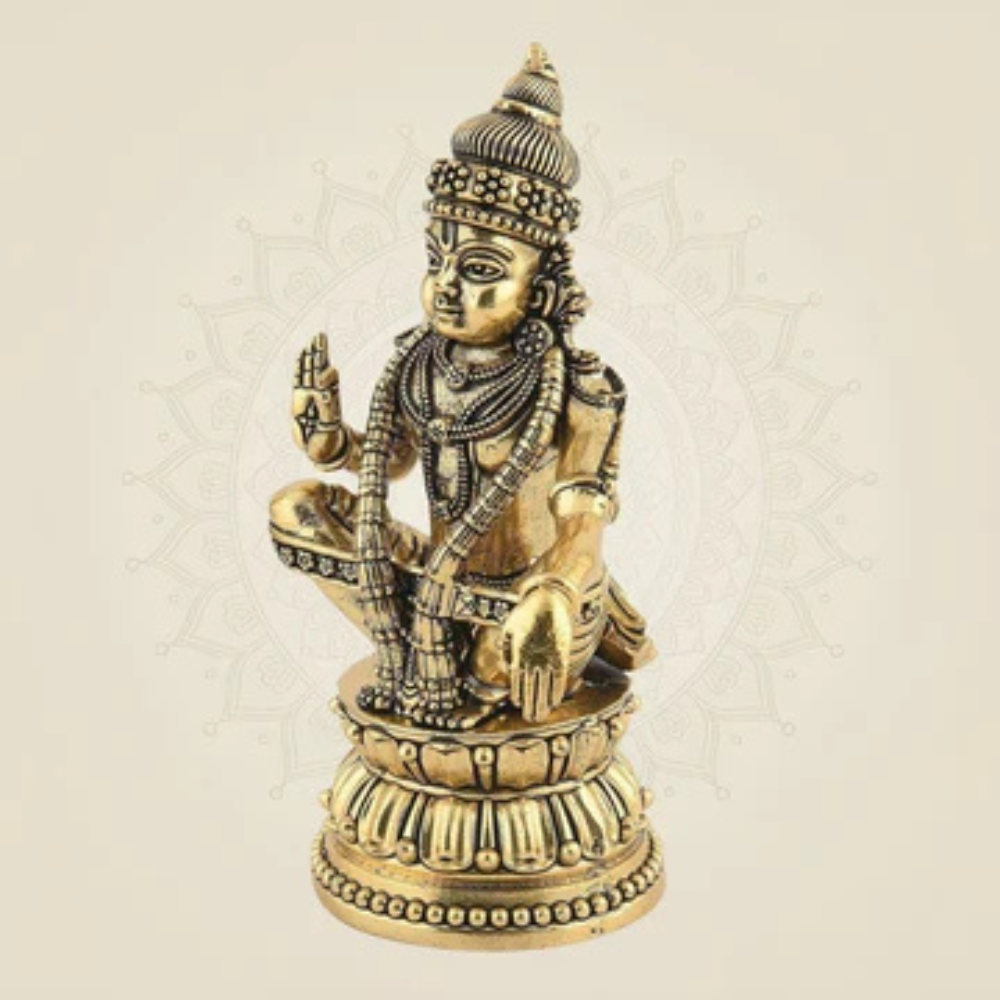 Lord Ayyappa Statue (18 Inch) – Sabarimala Ayyappa Swamy Idol for Home Temple & Mandir Decor