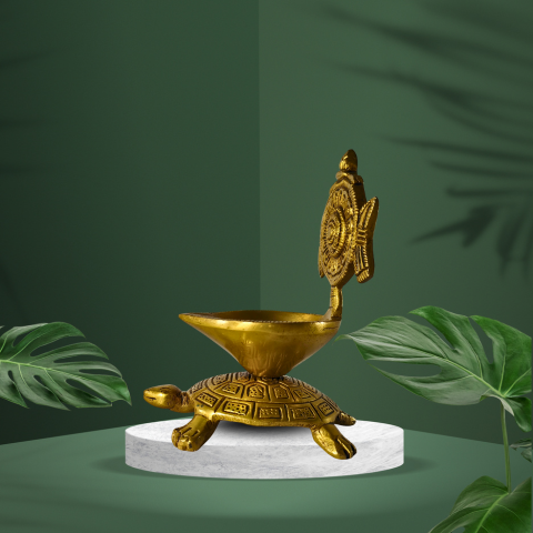 Divya Turtle Brass Deepak – Light of Faith & Prosperity