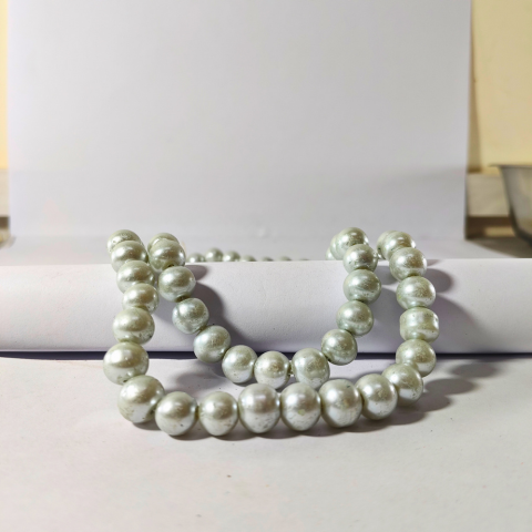 Silver Grey Bead Necklace – Elegant Handmade Jewelry