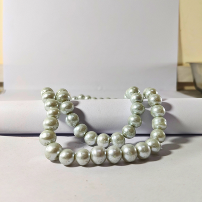 Silver Grey Bead Necklace – Elegant Handmade Jewelry