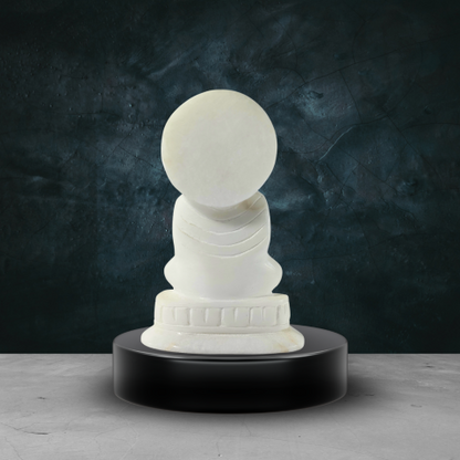 White Marble Lord Buddha Idol – Handcrafted Spiritual Décor Statue