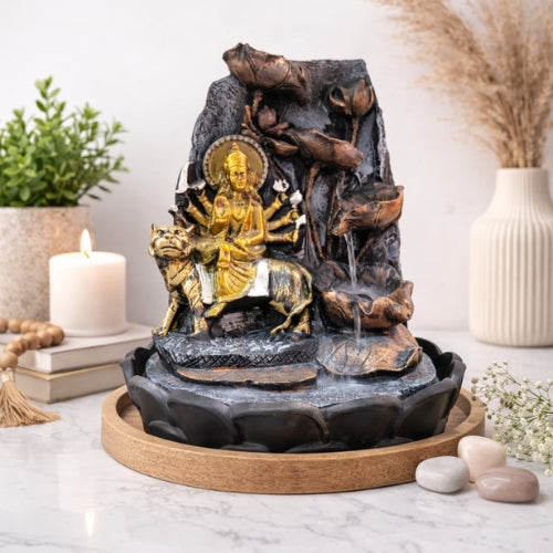 Divine Durga Statue Water Fountain for Home Decor