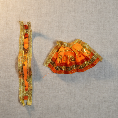 Sacred Radhe Krishna Poshak – Multicolor Skirt & Dupatta Ensemble