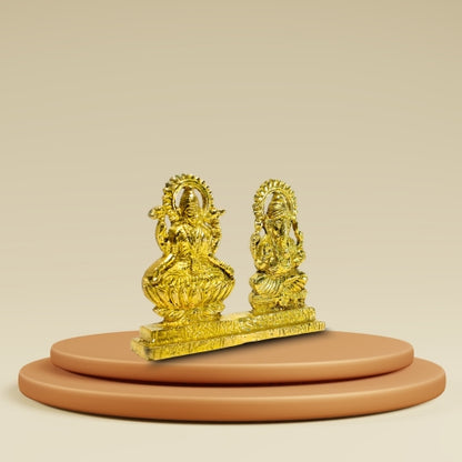 Shubh Lakshmi Ganesh Brass Idol – Blessings of Wealth & Wisdom