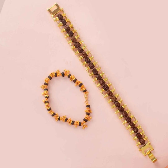 Gold Plated Rudraksha Bracelet for Women