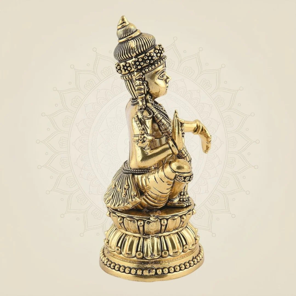 Lord Ayyappa Statue (18 Inch) – Sabarimala Ayyappa Swamy Idol for Home Temple & Mandir Decor