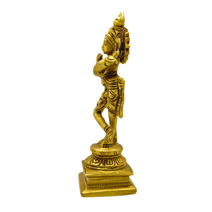 Brass Lord Krishna Idol – Murli Manohar Flute Statue for Home Temple