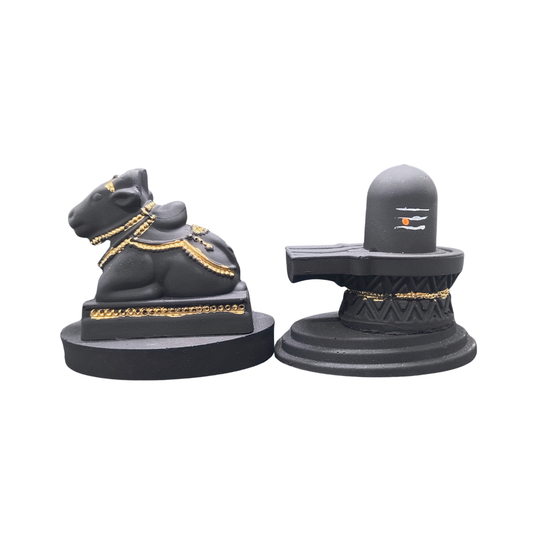 Premium Shivling with Nandi Idol Set – Mahadev Pooja Murti for Home Mandir