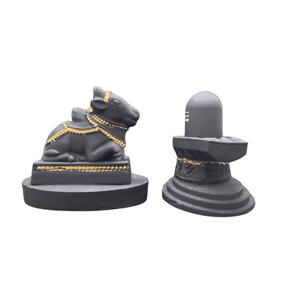 Premium Shivling with Nandi Idol Set – Mahadev Pooja Murti for Home Mandir
