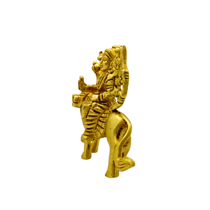 Handcrafted Brass Durga on Lion Statue – Spiritual Mandir Decor
