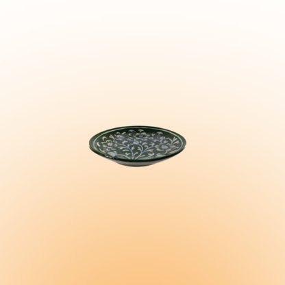Jade Green Handcrafted Flower Plate