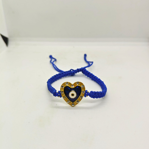Blue Heart Evil Eye Bracelet