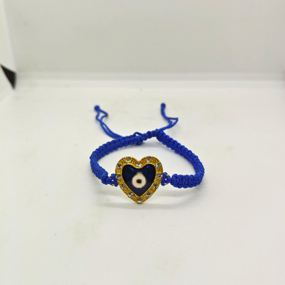 Blue Heart Evil Eye Bracelet