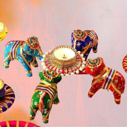 Decorative Elephant Circle Candle Holder