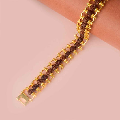 Gold Plated Rudraksha Bracelet for Women
