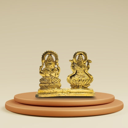 Shubh Lakshmi Ganesh Brass Idol – Blessings of Wealth & Wisdom