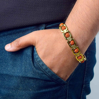 Gold Plated Rudraksha Bracelet (Artificial)