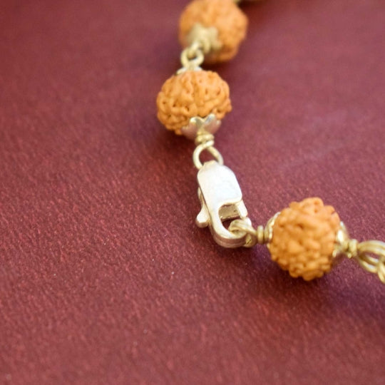 Authentic & Certified Natural Rudraksha Bracelet with Silver Capping