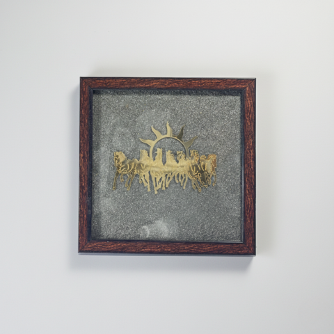 Pyrite Divine Wall Frame (7 Horses/Shri Yantra)