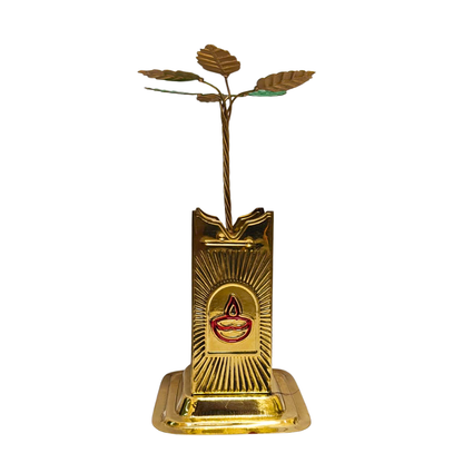 Brass Tulsi Tree with Swastik Base – Auspicious Mandir & Griha Pravesh Decor