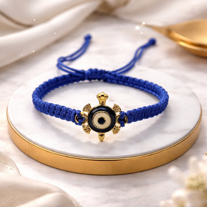 Blue Evil Eye Turtle Bracelet