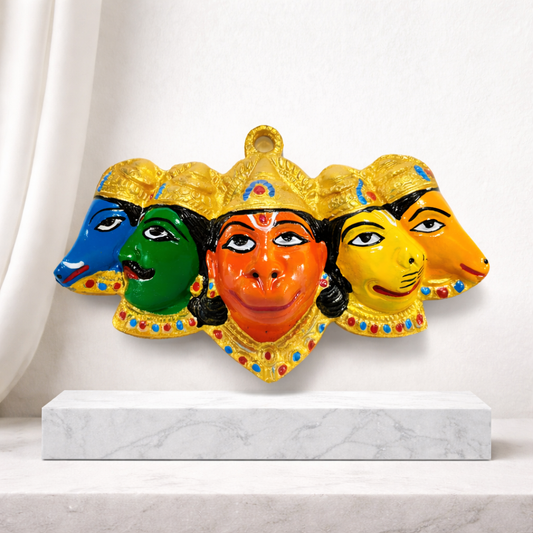 Shree Panchmukhi Hanuman Wall Mask – Colorful Spiritual Decor