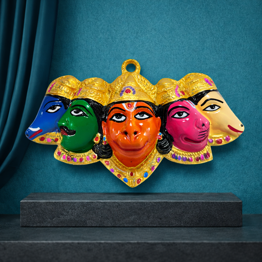 Shree Panchmukhi Hanuman Wall Mask – Colorful Spiritual Decor