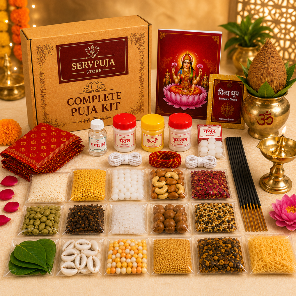 All-in-One Complete Puja Kit with Essential Samagri for Daily Worship & Hindu Rituals