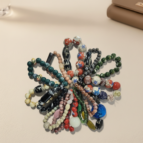 Good Luck Charm Combo – Multicolor & Black Stone Bracelets