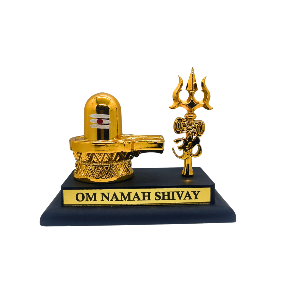 Om Namah Shivay Shivling with Trishul Decorative Showpiece