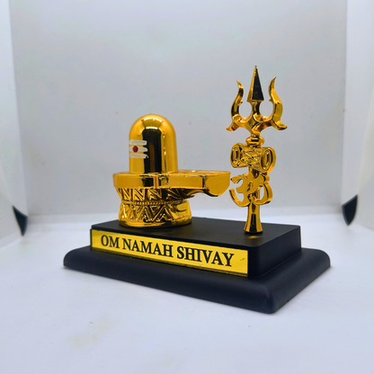 Om Namah Shivay Shivling with Trishul Decorative Showpiece