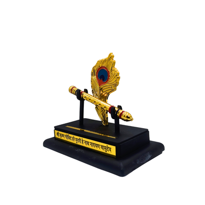 Shri Krishna Bansuri with Mor Pankh Decorative Showpiece for Home Decor