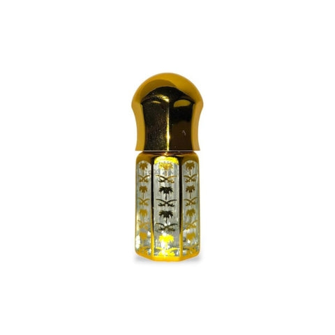 Zeba Designer Golden Perfume/Ittar Bottle – Floral Motif