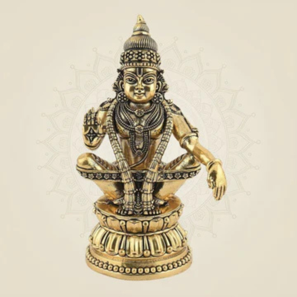 Lord Ayyappa Statue (18 Inch) – Sabarimala Ayyappa Swamy Idol for Home Temple & Mandir Decor