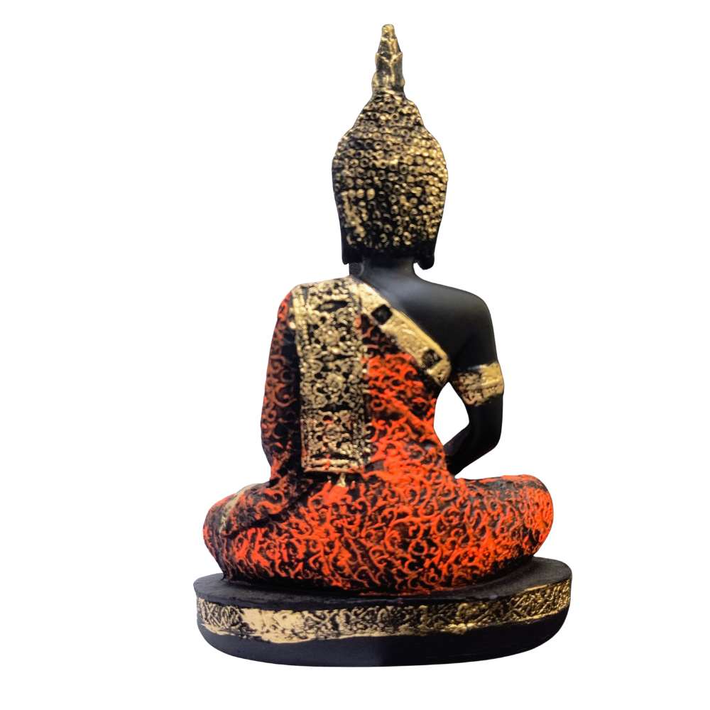 Premium Meditating Buddha Idol Statue – Black & Gold Spiritual Home Décor