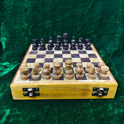 Premium Marble Chess Board with Wooden Storage Box – Classic Strategy Game Set