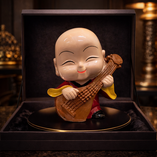 Smiling Monk Musical Buddha Showpiece – Peace & Positivity Home Decor