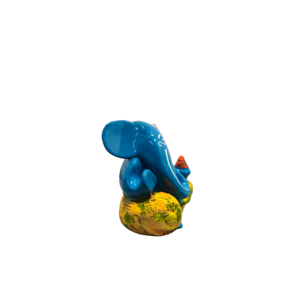 Lord Ganesha Polyresin Idol – Blue Ganpati Decorative Showpiece