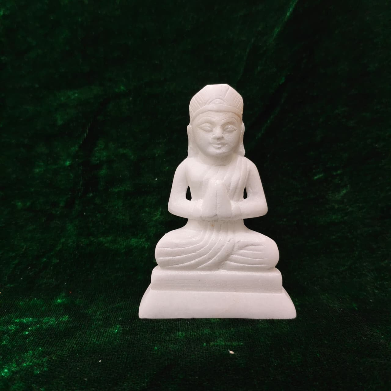 Spiritual White Marble Buddha Statue for Pooja & Meditation