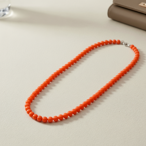 Stylish Red Beaded Necklace – Fashion Jewelry for Women