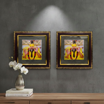 Pyrite Photo Frame Combo (Khatu Shyam Ji + Maharaj Ji)