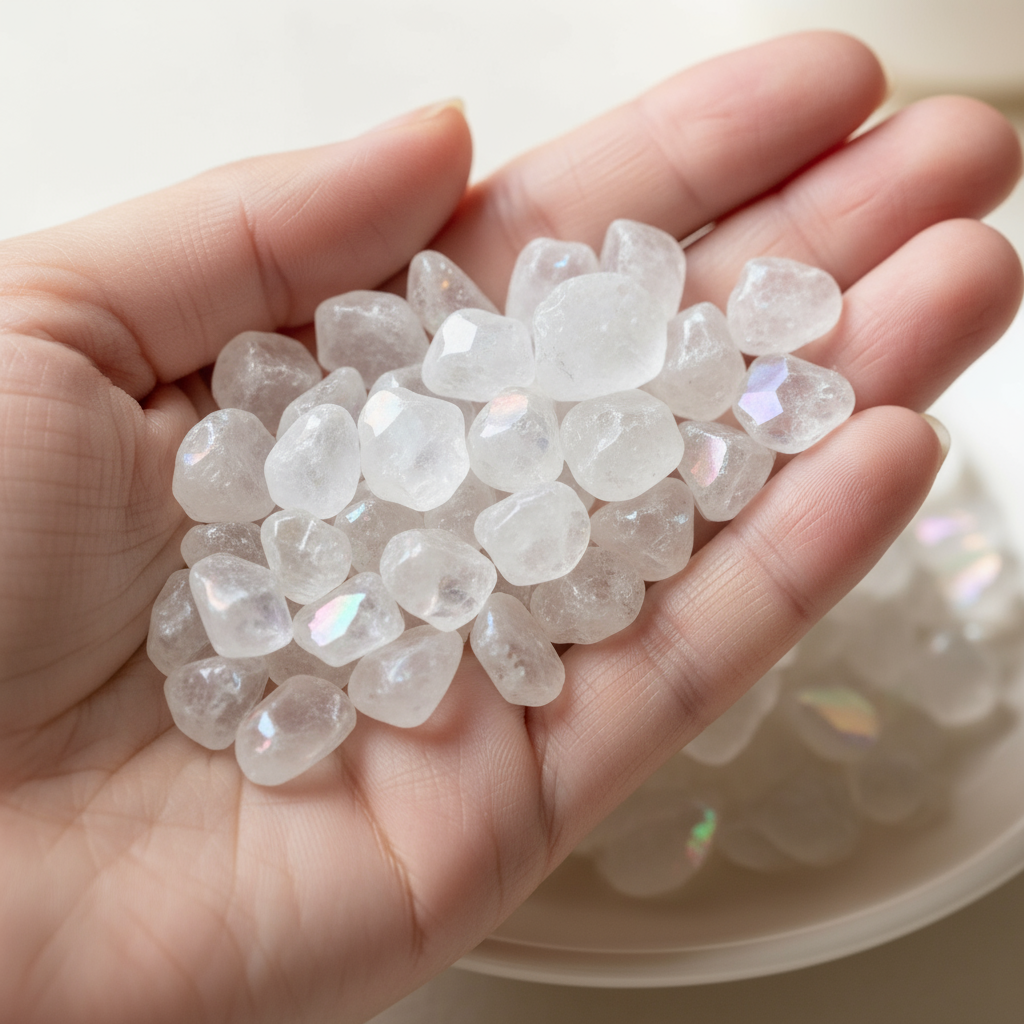 Pure White Rainbow Crystal Chips – Peace & Balance Stones (100GM)
