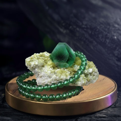 Green Fluorite Bracelet – Natural Gemstone Jewelry for Clarity, Focus & Healing Energy