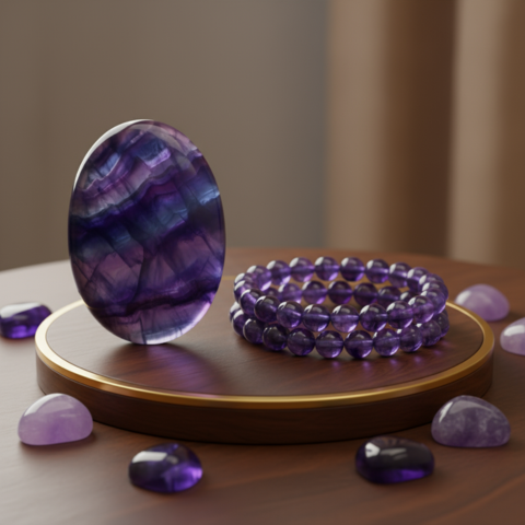 Mystic Fluorite Focus Bracelet – Clarity, Intuition & Inspiration Stone