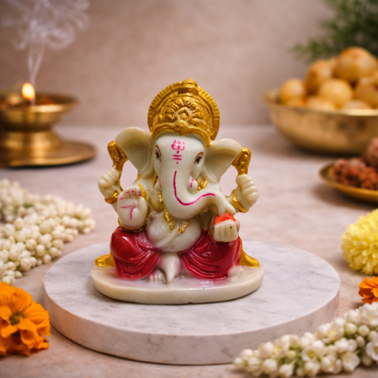 Lord Ganesha Polyresin Idol for Home & Office | Ganpati Bappa Murti for Prosperity & Success