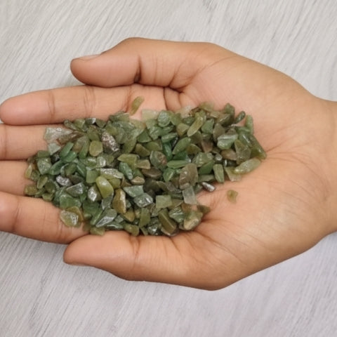 Pure Green Jade Crystal Chips – Healing & Prosperity Stones (100GM)