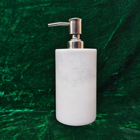 Modern White Marble Soap Dispenser – Refillable & Durable