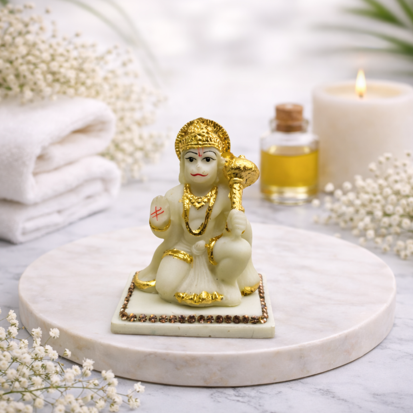 Lord Hanuman Polyresin Idol for Home & Office | Bajrangbali Murti for Strength, Protection & Positivity